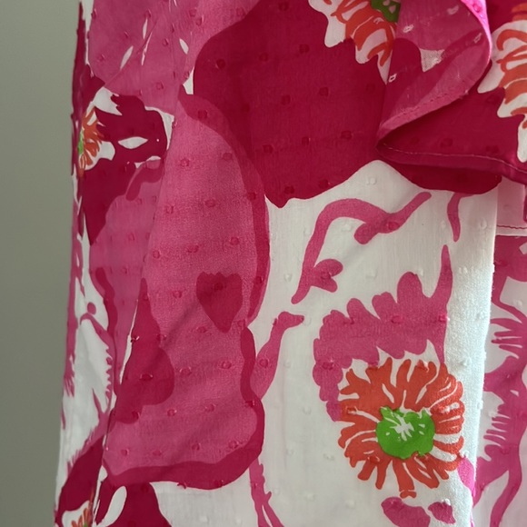 LILLY PULITZER Begonias Ruffled Neckline Sleeveless Blouse - Picture 5 of 12